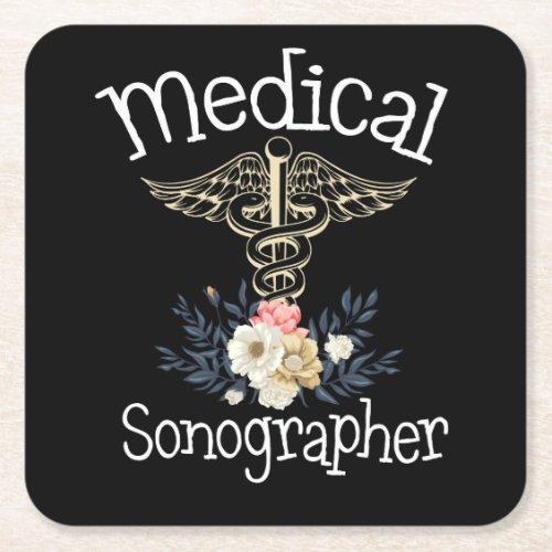 Medical Sonographer Cute Sonography Gift Square Paper Coaster