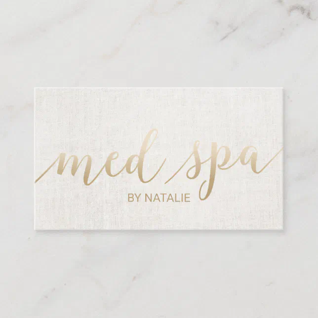 Medical Spa Esthetician Elegant Gold Script Business Card | Zazzle