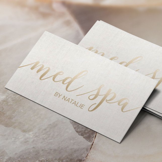 Medical Spa Esthetician Elegant Gold Script Business Card (Creator Uploaded)