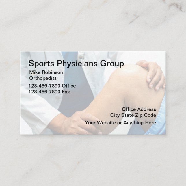 Medical Sports injury Orthopedist  Business Card (Front)