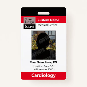 Medical Staff Custom Logo Employee Red Badge