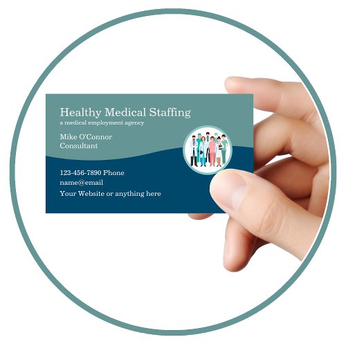 Medical Staff Employment Agency Business Card