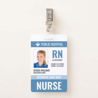 Medical Staff Hospital Nurse ID Badge | Zazzle