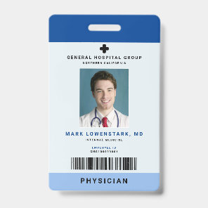 Medical Staff ID + Barcode Vertical Badge