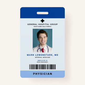 Medical Staff ID + Barcode Vertical Badge