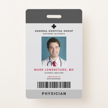 Medical Staff Id   Barcode Vertical Badge by mistyqe at Zazzle