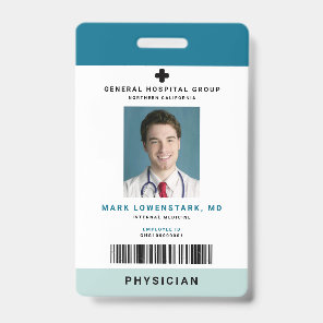 Medical Staff ID + Barcode Vertical Badge