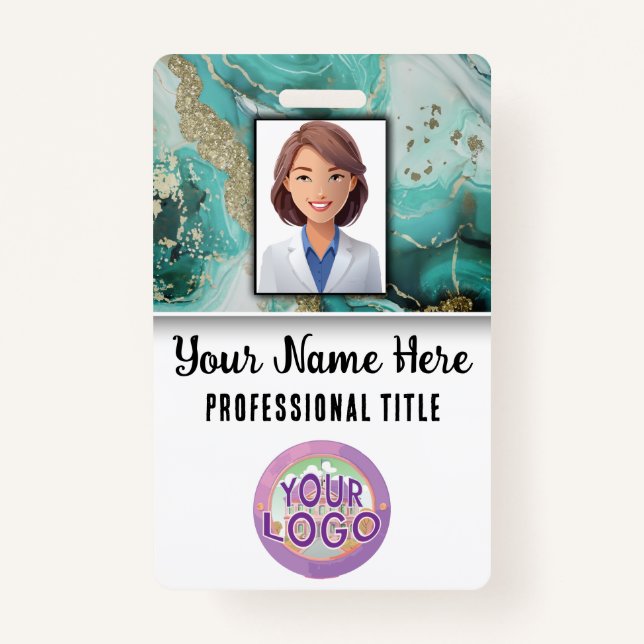 Medical Staff Name Title Logo Nurse Doctor  Badge (Front)