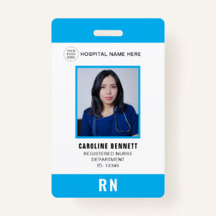 Medical Staff Nurse Photo ID Hospital Logo Badge