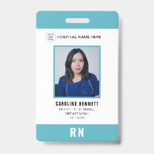 Medical Staff Nurse Photo ID Hospital Logo Badge