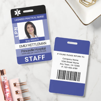 Medical Staff Photo ID Badge - Editable