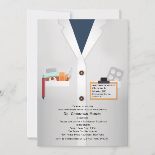 Medical Staff Retirement Invitation