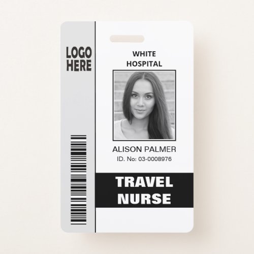 Medical staff travel nurse logo photo ID template Badge