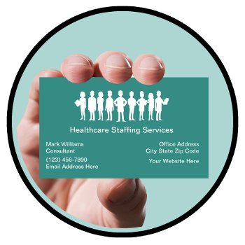 Medical Staffing Employment Agency Business Card by Luckyturtle at Zazzle