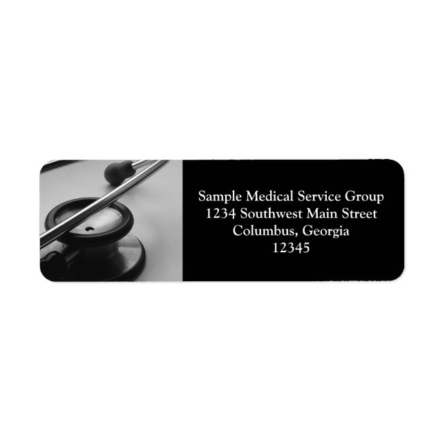 Medical Stethoscope, Black and White Label (Front)