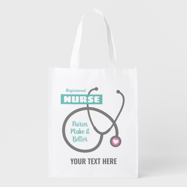 Medical stethoscope design nursing gift grocery bag (Front)
