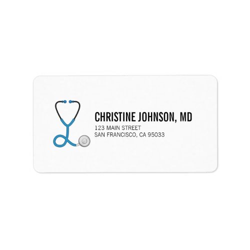 Medical Stethoscope  Doctor Nurse Return Address Label