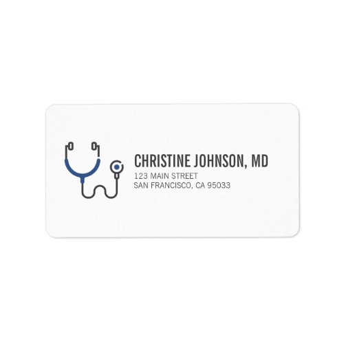 Medical Stethoscope  Doctor Nurse Return Address Label
