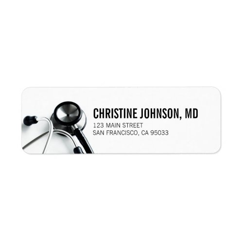 Medical Stethoscope  Doctor Nurse Return Address Label