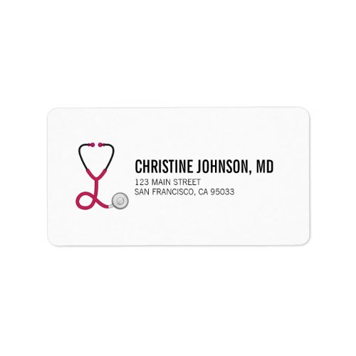 Medical Stethoscope  Doctor Nurse Return Address Label