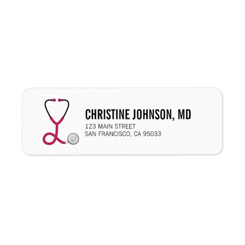 Medical Stethoscope  Doctor Nurse Return Address Label