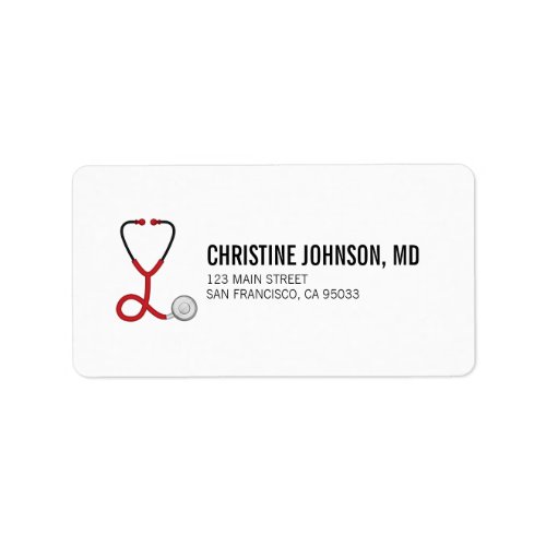 Medical Stethoscope  Doctor Nurse Return Address Label