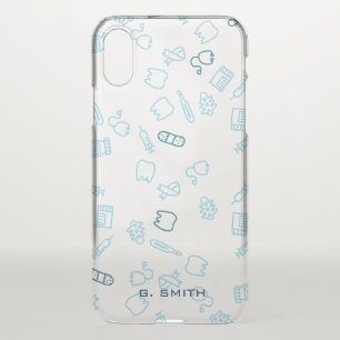 Medical. Stethoscope, Syringe, Thermometer. iPhone X Case