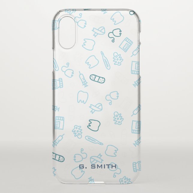 Medical. Stethoscope, Syringe, Thermometer. Uncommon iPhone Case (Back)