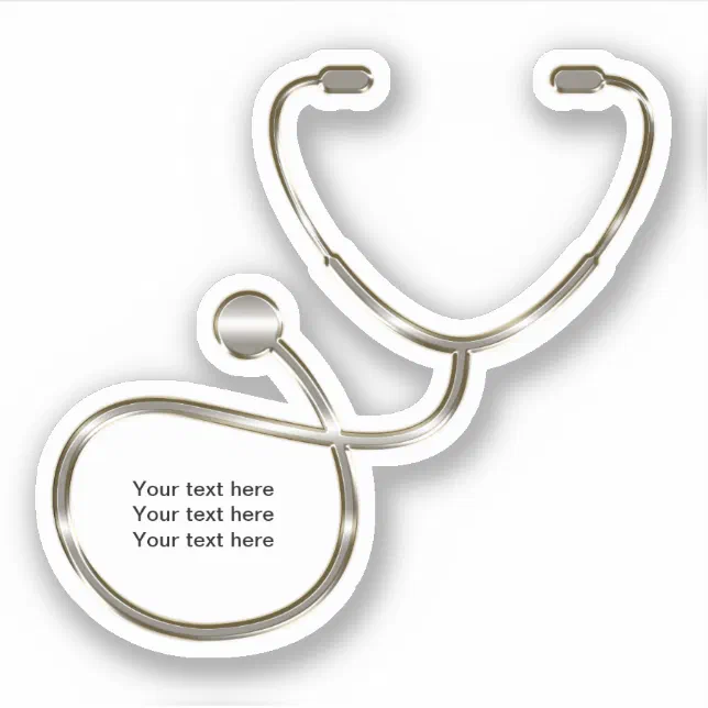 Medical Stethoscope Template Shape Sticker | Zazzle