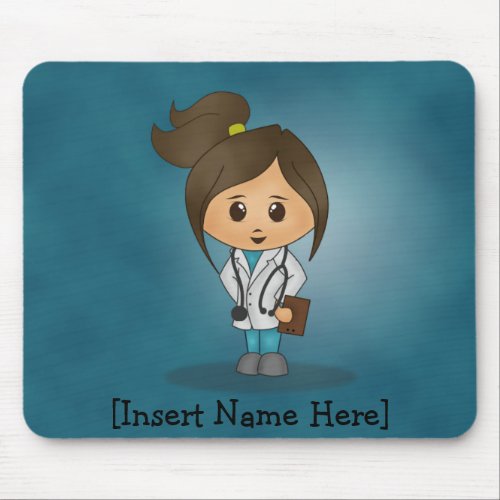 Medical Student Doctor PA NP _ Brunette Male Mouse Pad