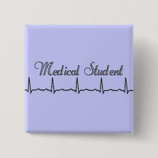 Medical Student QRS Design Gifts Button (Front)