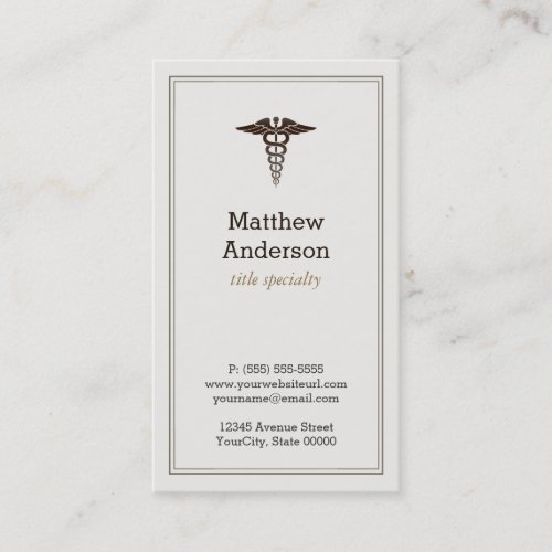 Medical Student Teacher Caduceus - Elegant Classic Business Card Templates