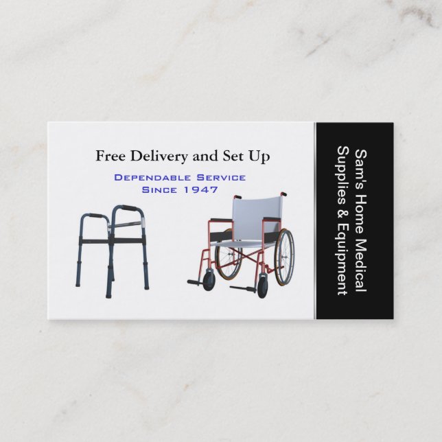 Medical Supplies & Equipment Business Card (Front)
