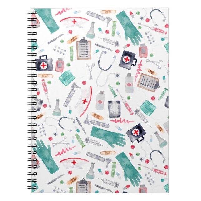 Medical Supplies in Watercolor Notebook (Front)