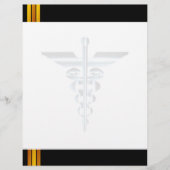 Medical Symbol Asclepius Caduceus watermark Letter (Front)