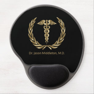 Medical Symbol - Black and Gold Gel Mouse Pad