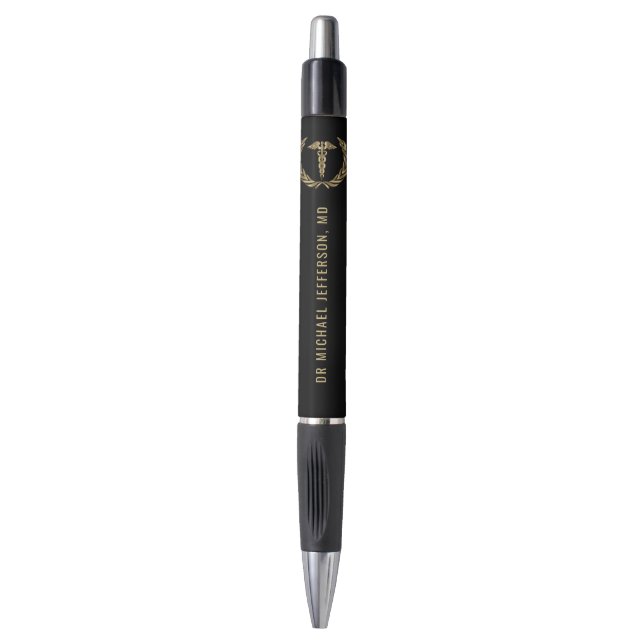 Medical Symbol - Black and Gold Pen (Front Vertical)