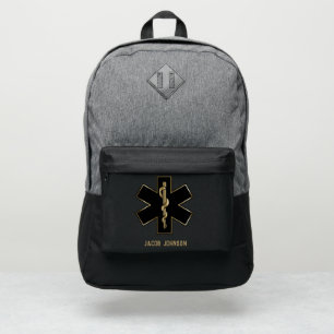 Medical Symbol - Black and Gold Port Authority® Backpack