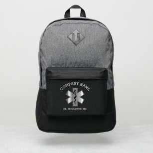 Medical Symbol - Black and Silver Port Authority® Backpack