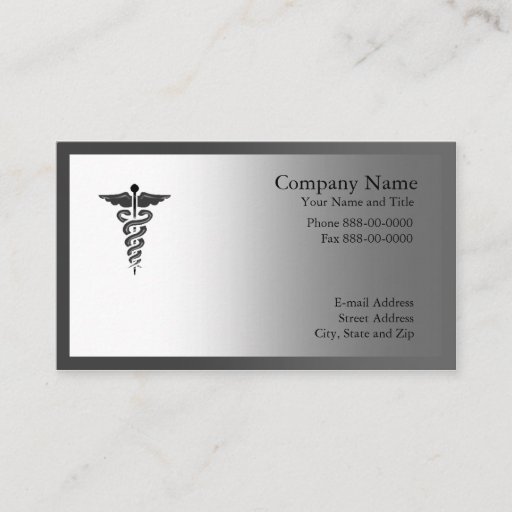 Customizable Medical Symbol Business Card