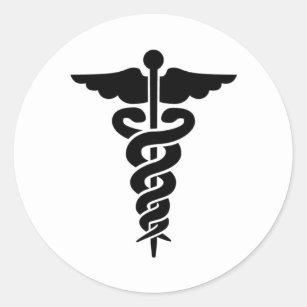 Medical Symbol Caduceus Classic Round Sticker