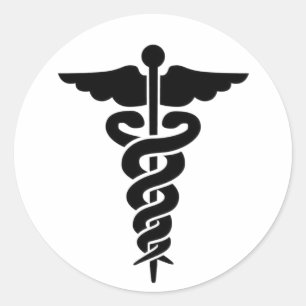 Medical Symbol Caduceus Classic Round Sticker