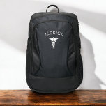 Medical Symbol Caduceus Nurse Nursing Port Authority® Backpack<br><div class="desc">Show your nursing pride with the Medical Symbol Caduceus Nurse Nursing Port Authority® Backpack. This stylish and practical backpack features the iconic caduceus symbol, representing the medical profession. Made from durable materials, it offers spacious compartments, including a padded laptop sleeve, sturdy zippers, and side pockets for extra storage. The comfortable...</div>