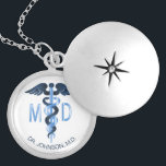 Medical Symbol Caduceus -Personalized Locket Necklace<br><div class="desc">Personalized Medical Symbol Caduceus Necklace ready for you to personalize. ✔Note: Not all template areas need changed. 📌If you need further customization, please click the "Click to Customize further" or "Customize or Edit Design"button and use our design tool to resize, rotate, change text color, add text and so much more.⭐This...</div>