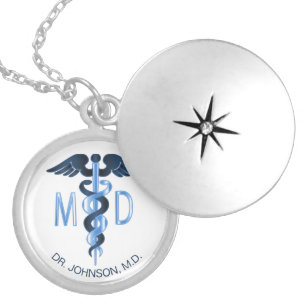 Medical Symbol Caduceus -Personalized Locket Necklace