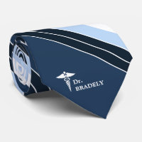 Medical Symbol Custom Name Navy Blue Striped