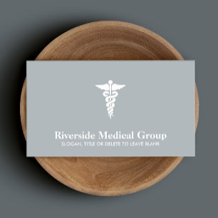 Medical Symbol Emergency Medicine and Care Gray Business Card