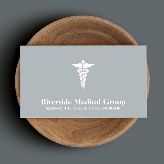 Medical Symbol Emergency Medicine and Care Gray Business Card (Creator Uploaded)