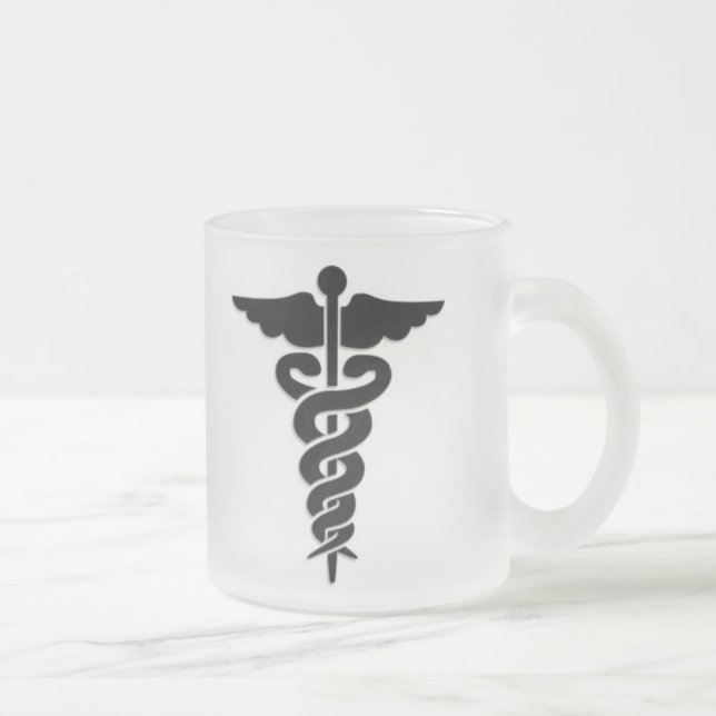 Medical Symbol Frosted Glass Coffee Mug (Right)