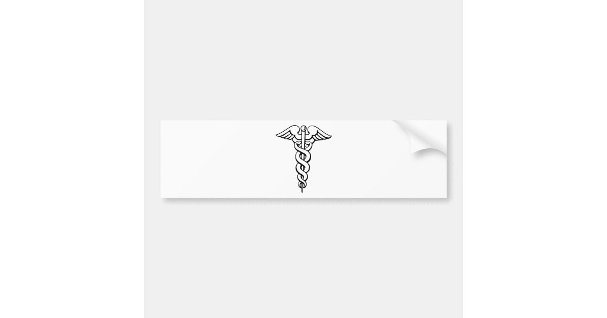 medical symbol logo a serpent on the pole bumper sticker